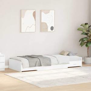 Ramka łóżka z szufladą Biały 75 x 190 cm Drewno inżynieryjne