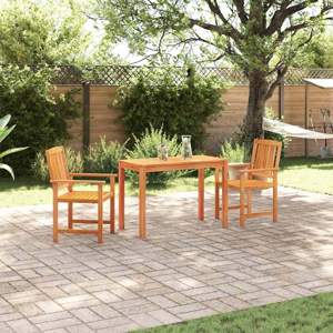 Zestaw do jadalni w ogrodzie 3 szt. Brązowy Lite Drewno Akacji