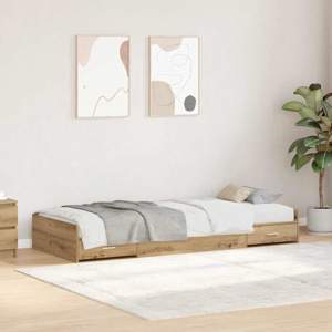Ramka łóżka Dąb rzemieślniczy 75 x 190 cm Drewno inżynieryjne