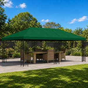 Altana ogrodowa 6 x 3 m zielony Poliester i Stal 190 gsm
