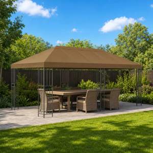 Altana ogrodowa 6 x 3 m Ciemnoszary Poliester i Stal 190 gsm