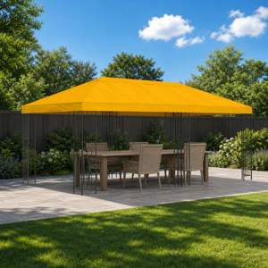 Altana ogrodowa 6 x 3 m żółty Poliester i Stal 190 gsm