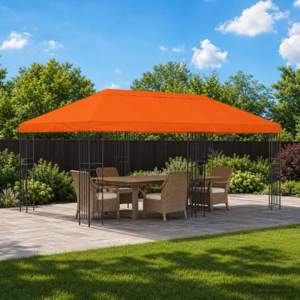 Altana ogrodowa 6 x 3 m pomarańczowy Poliester i Stal 190 gsm