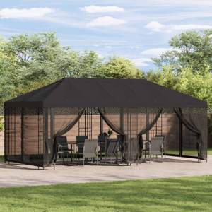 Altana z bokami 6 x 3 m antracytowy Poliester i Stal 190 gsm