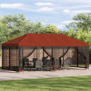 Altana z bokami 6 x 3 m terakota Poliester i Stal 190 gsm