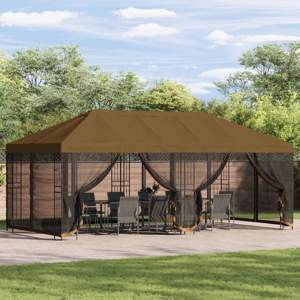 Altana z bokami 6 x 3 m Ciemnoszary Poliester i Stal 190 gsm