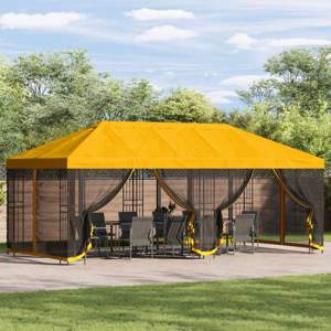 Altana z bokami 6 x 3 m żółty Poliester i Stal 190 gsm