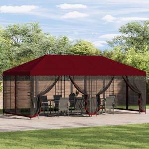 Altana z bokami 6 x 3 m bordowy Poliester i Stal 190 gsm