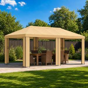 Altana ogrodowa 6 x 3 m kremowy Poliester i Stal 190 gsm
