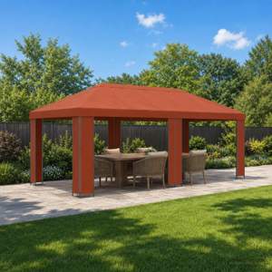 Altana ogrodowa 6 x 3 m terakota Poliester i Stal 190 gsm