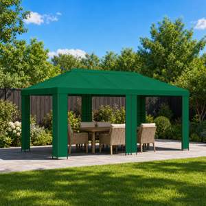 Altana ogrodowa 6 x 3 m zielony Poliester i Stal 190 gsm