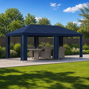 Altana ogrodowa 6 x 3 m niebieski Poliester i Stal 190 gsm