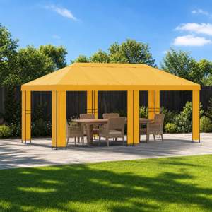 Altana ogrodowa 6 x 3 m żółty Poliester i Stal 190 gsm