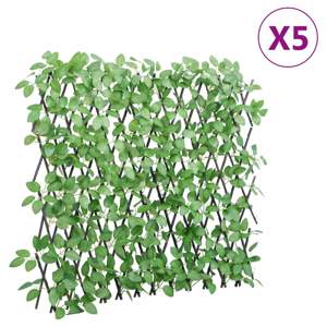 Kratki ze sztucznym bluszczem, rozsuwane, 5 szt., zielone