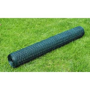 Ogrodzenie z siatki, pokryte PVC, 25x0,5 m, zielone