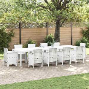 Stół Ogrodowy Biały 350 x 100 x 74 cm polirattan