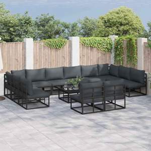 Zestaw Sof na Ogród 13 szt. Czarny Aluminium