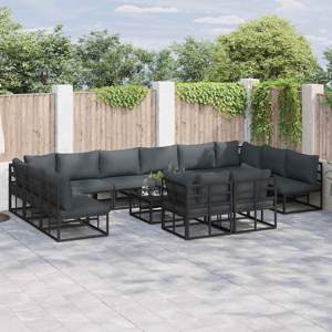 Zestaw Sof na Ogród 13 szt. Czarny Aluminium