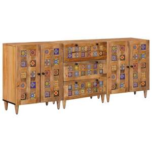 Bufet 3 szt. 60 x 33,5 x 75 cm Drewno z mango Naturalny