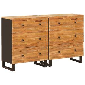 Bufet 2 szt. 60 x 33 x 75 cm Drewno z mango Brązowy