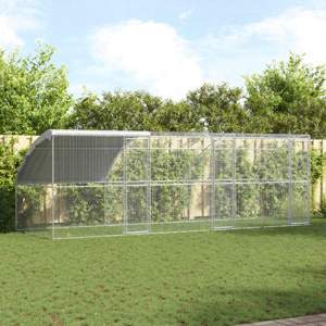 Klatka dla kur 3 szt. Srebrny 600 x 200 x 200 cm Stal i PE