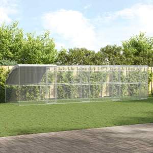 Klatka dla kur 4 szt. Srebrny 800 x 200 x 200 cm Stal i PE