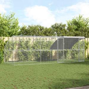 Klatka dla kur 3 szt. Srebrny 600 x 200 x 200 cm Stal i PE