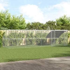 Klatka dla kur 4 szt. Srebrny 800 x 200 x 200 cm Stal i PE