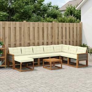 Zestaw sof na zewnątrz 9 szt. Naturalny i Kremowy