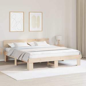 Ramka łóżka Brązowy 200 x 200 cm Lite drewno sosnowe