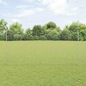 Wbudowany słupek ogrodzeniowy 44 szt. srebrny 200 cm