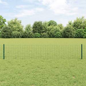 Ogrodzenie Euro z słupkiem 10 x 0,4 m Stal pokryta PVC zielony