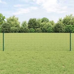 Ogrodzenie Euro z słupkiem 10 x 0,6 m Stal pokryta PVC zielony