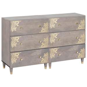 Bufet 2 szt. 60 x 33 x 75 cm Drewno z mango Szary