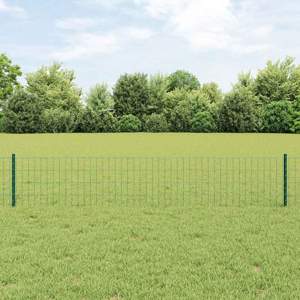 Ogrodzenie Euro z słupkiem 10 x 0,4 m Stal pokryta PVC zielony