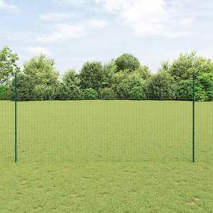 Ogrodzenie Euro z słupkiem 10 x 1,6 m Stal pokryta PVC zielony