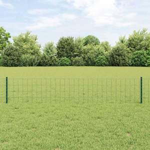 Ogrodzenie Euro z słupkiem 10 x 0,4 m Stal pokryta PVC zielony