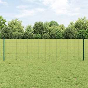 Ogrodzenie Euro z słupkiem 10 x 0,6 m Stal pokryta PVC zielony