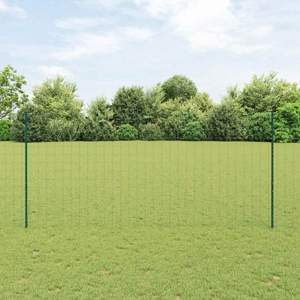 Ogrodzenie Euro z słupkiem 10 x 1,4 m Stal pokryta PVC zielony
