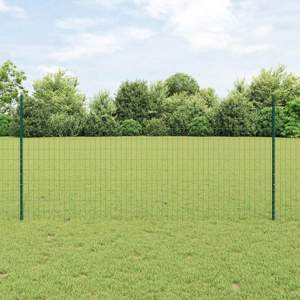 Ogrodzenie Euro z słupkiem 25 x 1,2 m Stal pokryta PVC zielony