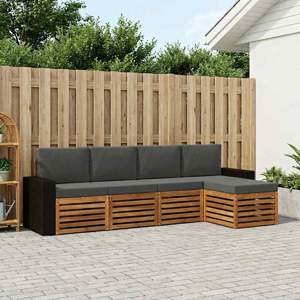 Zestaw sof na zewnątrz 5 szt. Naturalny i Antracytowy