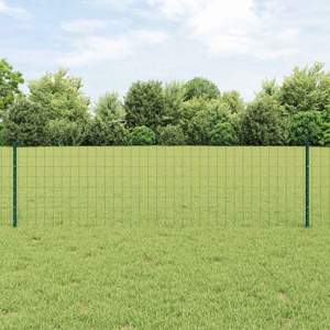 Ogrodzenie Euro z słupkiem 10 x 0,6 m Stal pokryta PVC zielony