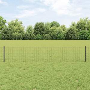 Ogrodzenie Euro z słupkiem 10 x 0,4 m Stal pokryta PVC Szary