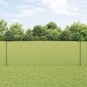Ogrodzenie Euro z słupkiem 10 x 1,4 m Stal pokryta PVC Szary