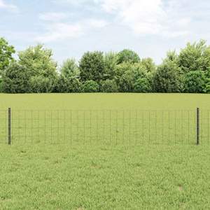 Ogrodzenie Euro z słupkiem 10 x 0,4 m Stal pokryta PVC Szary