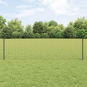 Ogrodzenie Euro z słupkiem 50 x 0,6 m Stal pokryta PVC Szary