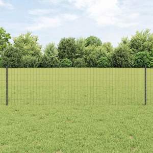 Ogrodzenie Euro z słupkiem 50 x 0,6 m Stal pokryta PVC Szary