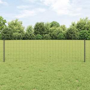 Ogrodzenie Euro z słupkiem 50 x 0,6 m Stal pokryta PVC Szary
