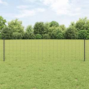 Ogrodzenie Euro z słupkiem 50 x 0,6 m Stal pokryta PVC Szary