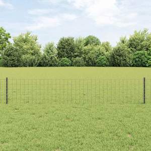 Ogrodzenie Euro z słupkiem 10 x 0,4 m Stal pokryta PVC Szary